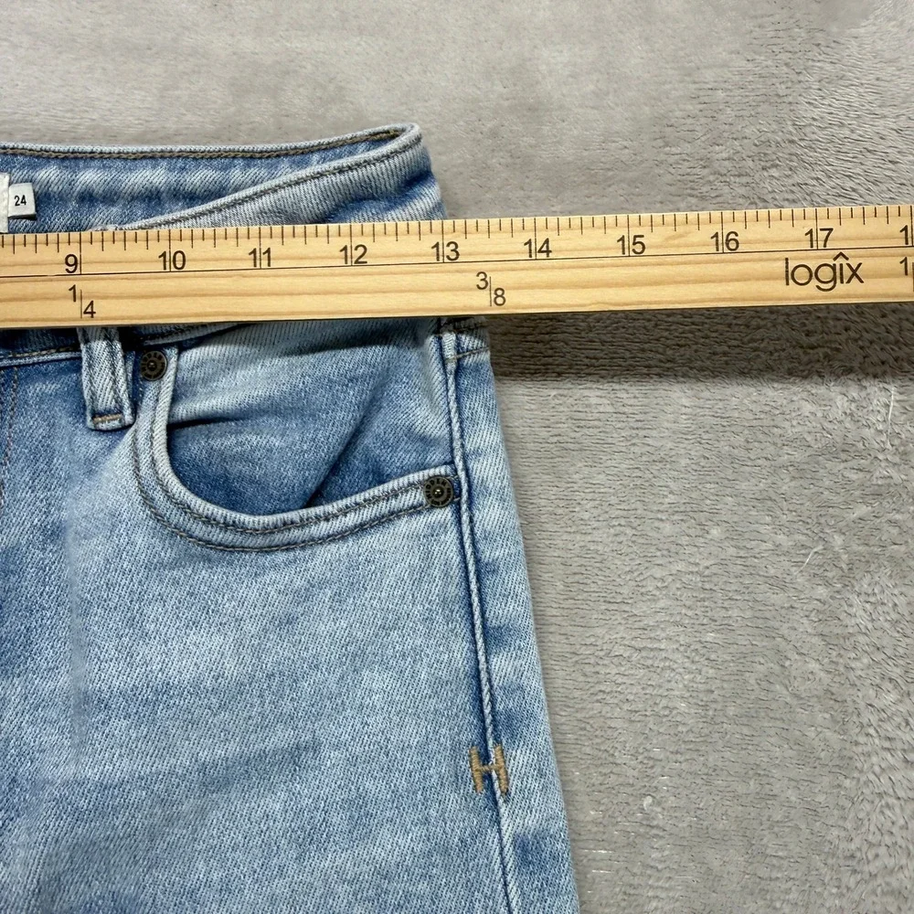 Hidden Los Angeles Jeans Women's 24 Zoey Mom Fit Light Blue Hi Rise Straight Leg